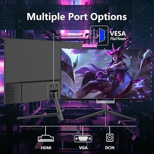 Sealan 24 inch Curved Gaming Computer Monitor FHD 1920x1080p 100Hz Refresh Rate 16:9 Aspect Ratio Free Sync Ergonomic Tilt Home Office Visual Experience for Work Play Support Wallmount (75x75mm) thumbnail 9
