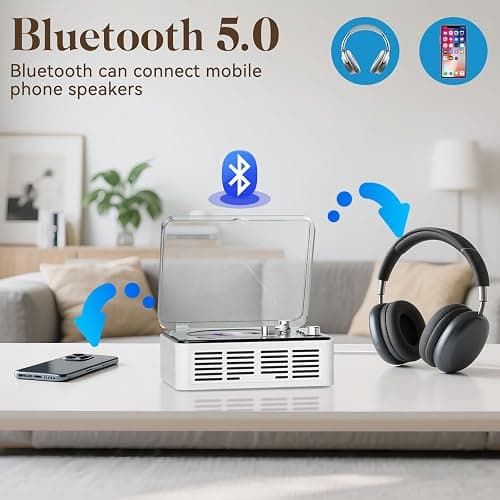Gueray CD Player with Speakers HiFi Stereo Sound for Home,Bluetooth Retro Wood CD Music Players FM Radio with Remote Control,Support USB & AUX Playback thumbnail 3