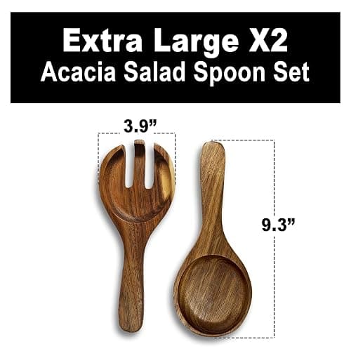 Festa Fresh Glass Salad Bowl Set with Acacia Wood Base, Lid and Serving Utensils, Clear 10 Inch 160 oz Party Bowl for Elegant Practical Serving thumbnail 8