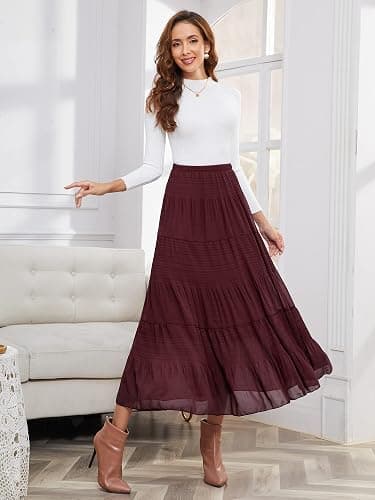NASHALYLY Maxi Skirts, Chiffon, A-Line thumbnail 4