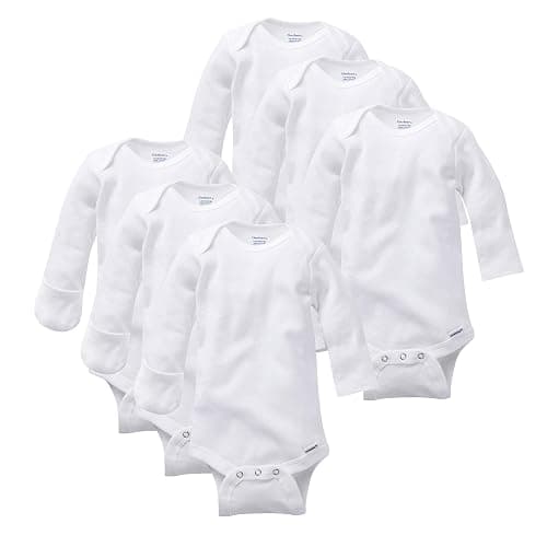 Gerber unisex-baby Multi-pack Long-sleeve Onesies Bodysuit Mitten Cuff Sizes - Image 1