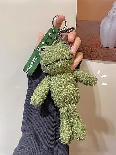 BCIULASL Cute Keychain Frog Plush Keychain Accessories Kawaii Keychains for Backpacks, Bags, Purse, Phone, Car Key Ring, Birthday Christmas Valentines Day New Year Gifts for Men Women thumbnail 5