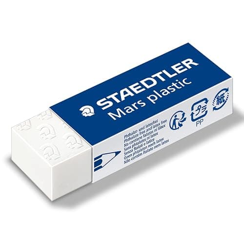 STAEDTLER Mars Plastic Vinyl Erasers (4-Pack), White Erasers for Clean & Precise Results - Latex-Free, Minimal Crumbling, Made in Peru thumbnail 5