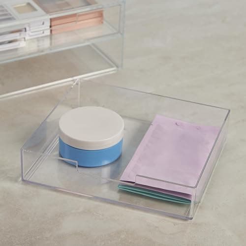 STORi Chloe Stackable Makeup Holder & Drawer Organizer Set, Clear, BPA-Free Plastic, Made in USA, Organize Brushes, Cosmetics & Beauty Essentials thumbnail 9
