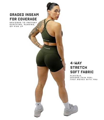 Gymreapers Halo Seamless Shorts for Women - Squat Proof High Waisted Glute Scrunch, Quick Drying Biker, Yoga Running Gym thumbnail 4
