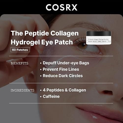 COSRX Snail Mucin Sheet Mask 10 EA + Peptide Collagen Hydrogel Eye Patch, Korean Skin Care thumbnail 5