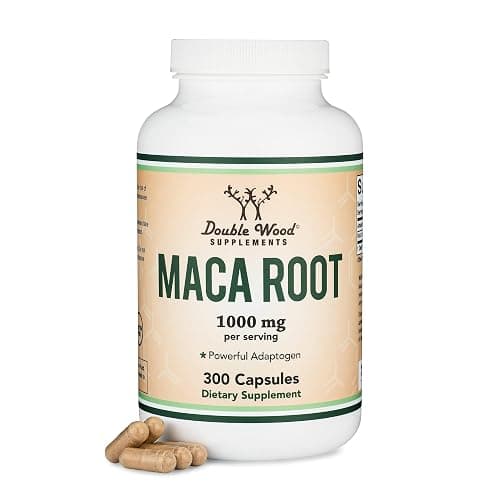 Maca Root Capsules for Women and Men, 300 Count (1,000mg of Black, Red, Yellow Maca Powder per Serving) Grown in Peru (for Energy, Performance, Motivation) by Double Wood - Image 1