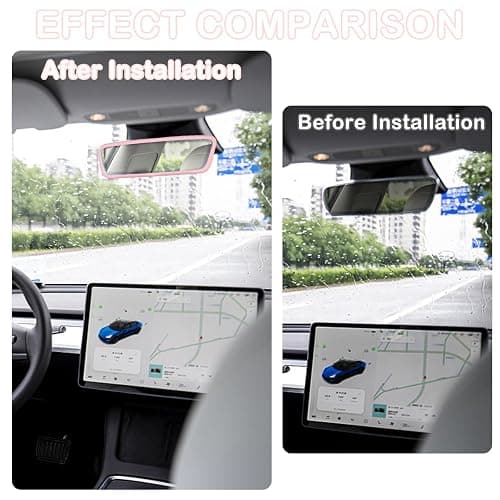 Rear View Mirror Cover Accessories, Car Protector Frame Silicone Automotive Mirror Frame Compatible with Modol 3 Y, Pink Car Accessories (Pink) thumbnail 5