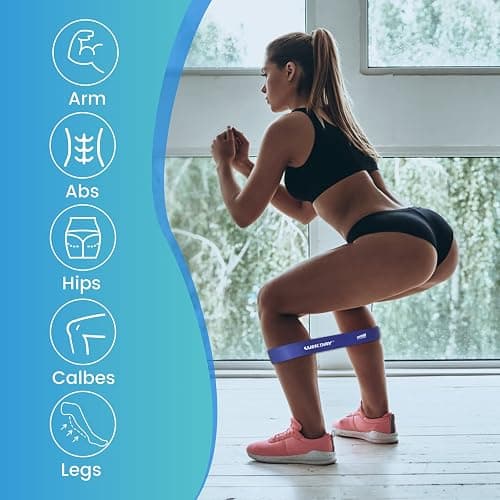WIKDAY Resistance Bands for Working Out Exercise Loop Bands Workout Bands Set for Men Women Body Stretching, Crossfit Training, Home Workout, Physical Therapy, Booty Legs, Set of 5 thumbnail 4