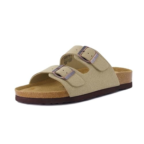 CUSHIONAIRE Lane Cork Footbed Sandals for Women – Comfortable Double Buckle Slip-On with Genuine Suede Footbed & Arch Support Slides for Women Footwear thumbnail 6