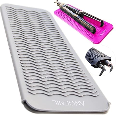 ANGENIL Professional Heat Resistant Silicone Mat Pouch for Hair Tools Flat Iron Hair Straightener and Curling Iron Heat Protecting Pad, Portable Travel Hot Tool Mat and Cover for Hair Styling Tools thumbnail 8