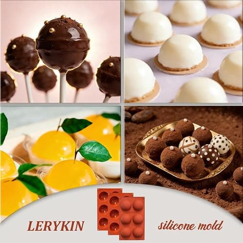 Lerykin 3 Pack Large 6-Cavity Semi Sphere Silicone Molds, Non-Stick Baking Mold for Making Standard Size Hot Chocolate Bomb, Cake, Jelly, Dome Mousse thumbnail 7