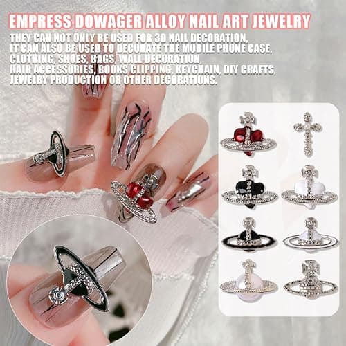 Planet Nail Art Charms, 32 Stück Saturn Form Nagel Edelsteine für Acrylnägel, Glänzender Nagel Strasssteines Mädchen Nail Art DIY Handwerk Dekoration Zubehör thumbnail 5