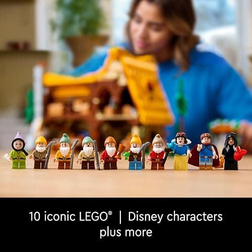 LEGO Disney Snow White and The Seven Dwarfs’ Cottage Building Kit for Adults, Build and Display Disney Princess Set with 10 Minifigures Including Snow White, Gift for Fans of The Classic Movie, 43242 thumbnail 5