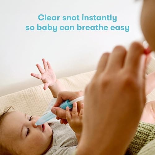 Frida Baby NoseFrida Nasal Aspirator, Snot Sucker Suitable for Newborns and Babies, Baby Nose Sucker with 4 Extra Hygiene Filters - NoseFrida + 4 Filters thumbnail 2
