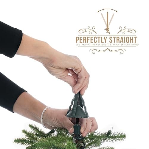 [Christmas Tree Topper Holder] - Twist-on Holiday Universal Tree Topper Stabilizer Fits Most Base Types- Metal Green Support Rod with Adjustable attachments to stabilize Seasonal Treetop Ornaments thumbnail 9