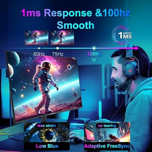 SANSUI Curved Monitor 24 inch 100Hz USB Type-C Computer Monitor with Built-in Speakers- MPRT 1ms,Adaptive Sync,HDR,1500R,VESA 75x75mm Compatible, for Home and Office(ES-24C1) thumbnail 2
