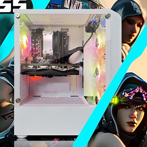 STGAubron Gaming PC Desktop Computer, AMD Ryzen 3 3200G 3.6 GHz, Radeon RX 580 8G GDDR5, 16G DDR4, 1T SSD, 600M WiFi, BT 5.0, RGB Fan x 4, Windows 11 Home thumbnail 5
