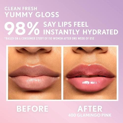 COVERGIRL Clean Fresh Yummy Gloss – Lip Gloss, Sheer, Natural Scents, Vegan Formula - Glamingo Pink thumbnail 5