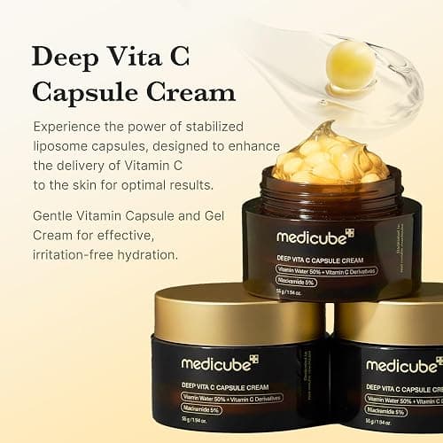 medicube Deep Vita C Capsule Serum & Cream Duo: Liposome Vita C Capsule Serum and Vita C Capsule Cream | Hydrating Vitamin C Capusle for Dull, Uneven-Looking Skin thumbnail 6