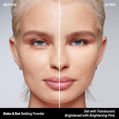 Morphe Mini Bake & Set Setting Powder - Lightweight, Talc-Free Finishing Powder for Face Makeup with a Soft, Natural Finish - Minimizes Shine for Up to 24HR - Brightening Pink (0.09 oz) thumbnail 2