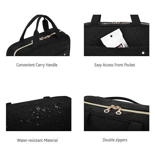 BAGSMART Large Toiletry Bag Travel Bag with Hanging Hook, Water-resistant Makeup Cosmetic Bag Travel Organizer for Accessories, Shampoo, Full Sized Container, Toiletries thumbnail 6