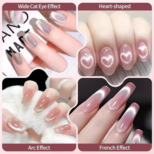 uadbau 4-Piece Cat Eye Magnet Set – Black Bead-Attracting Nail Magnet Pen & Heart-Shaped Magnet for Nails, Nail Magnets for Nail Art, Cat Eye Magnet for Nail Art, Perfect for Home DIY, Nail Art Design thumbnail 5