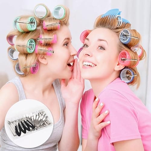 Dgeclr Hair Clips for Women Styling, 44Pcs Metal Duck Billed Pin Curl Clips, Hair Pins, Salon, Makeup, Hair Dyeing, Silver & Black thumbnail 2