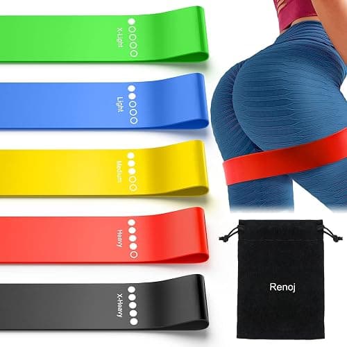 Resistance Bands for Working Out, Elastic Exercice Loop Bands for Physical Therapy, Yoga Starter Set of Stretch Bands for Booty Legs, Pilates Flexbands thumbnail 5