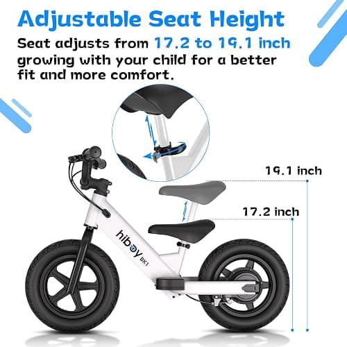 Hiboy BK1 Kids Electric Balance Bike, Ages 3-5, 12-Inch Tires, UL 2272 | Two speed modes at 5.6 and 9 MPH, adjustable seat and up to 4.9-mile range thumbnail 9