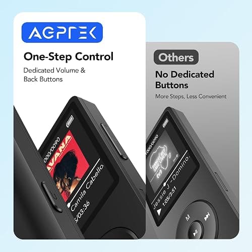 AGPTEK A02PL 64GB MP3 Player, 65 Hours Playback Music Player, Black | Lossless Sound, Supports up to 128GB thumbnail 6
