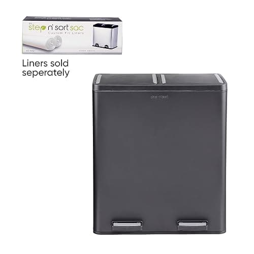 The Step N' Sort 18.5 Gallon Extra Large Capacity, Soft-Step, Dual Trash and Recycling Bin with Removable Inner Bins Black (900702B) - Black thumbnail 8
