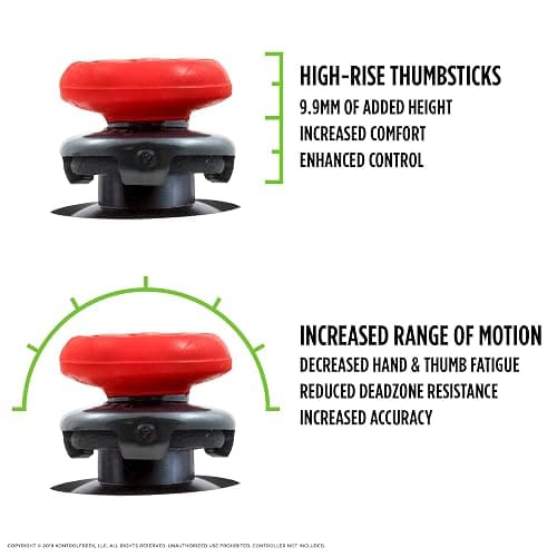 KontrolFreek FPS Freek Inferno for PlayStation 4 (PS4) and PlayStation 4 (PS5) Controller | Performance Thumbsticks | 2 High-Rise Concave | Red thumbnail 3