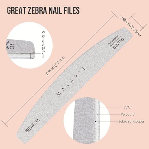 Makartt Nail File, 100/180 Grit 20 Pcs Nail Files for Natural Nails, Professional Strong Emery Boards for Nails Doubled Sides Washable Fingernail Files Manicure Tool Set thumbnail 5