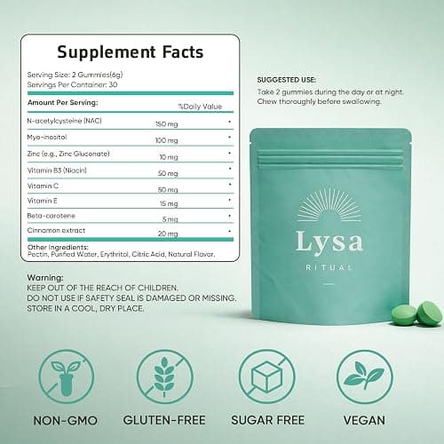 FWPTEI LYSA Acne Gummies, LYSA Ritual Acne Treatment Immune Support & Skin Health - High Potency Vegan Gummies, Sugar-Free, Gluten-Free Gummy Supplement, 60 Gummy thumbnail 8
