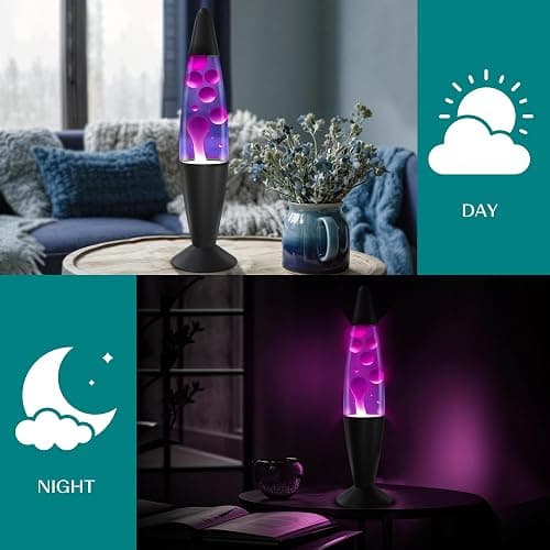 JAMBO 16" Beautiful Lamp- Purple with White/Pink Wax, Relaxing Liquid Lamp for Living Room Office Bedroom Adults Teens Kids, Magma Light, Night Light Nightlight, Home Decor thumbnail 6