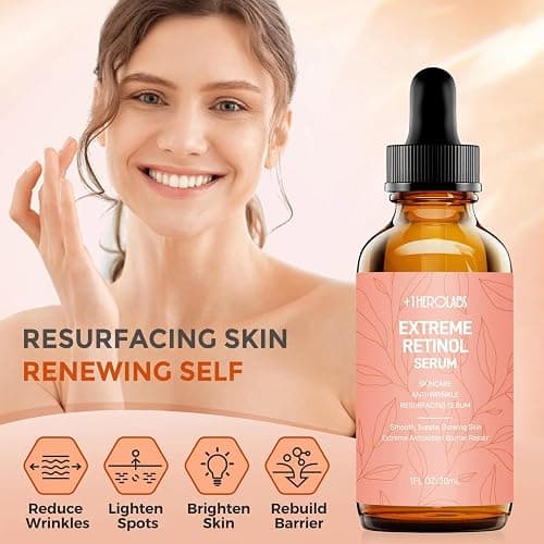 Retinol Serum for Face 2.5%, B5 Resurfacing Retinol Serum with Vitamin C, Vitamin E, Hyaluronic Acid, Niacinamide, Peptide for Anti-Aging, Wrinkle Smoothing, Dark Spot Corrector, Brighten Dullness thumbnail 2