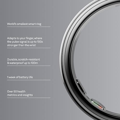 Oura Ring 5 - Silver - Size 6 - World’s Smallest Smart Ring - Sleep, Activity, Women’s Health, AI Advisor, 1 Week of Battery Life, Size Before You Buy, Android & iOS Compatible thumbnail 2