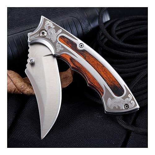 Red aesthetic stainless steel pocket knife thumbnail 2