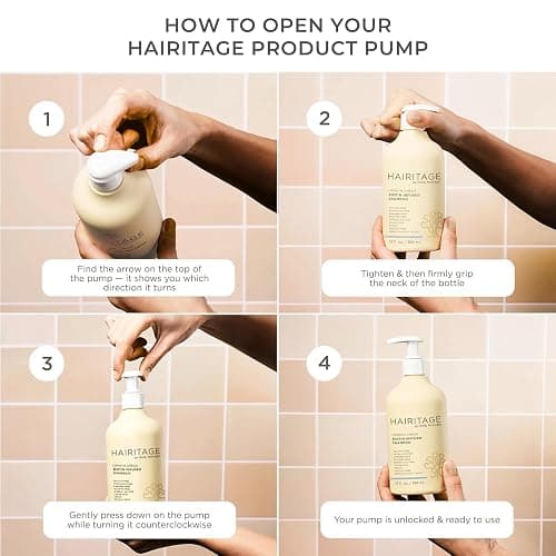 Hairitage Gentle Daily Moisture Shampoo and Conditioner Set - Split End + Bond Strengthening for Dry, Damaged Hair with Jojoba Oil - Anti-Frizz and Color Safe - Cherry + Amber Scent (21oz. 2-pack) thumbnail 6