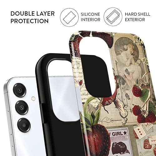 Cinysnt Cottagecore Pastoral Style Collage Phone Case for Samsung Galaxy A16 5G Case Strawberry Rabbit Scratch Resistant Hybrid 2-Layer Hard Shell Phone Cover Funda for Samsung A16 6.7 Inch thumbnail 2