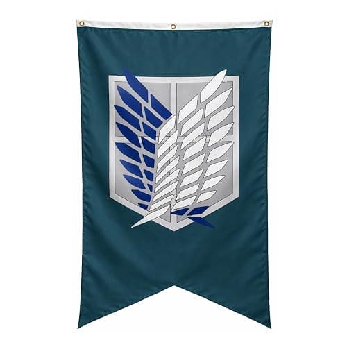 RARELEMON Attack On Titan Scout Regiment Logo Tapestry Wall Hanging Art 30" x 50" - Image 1