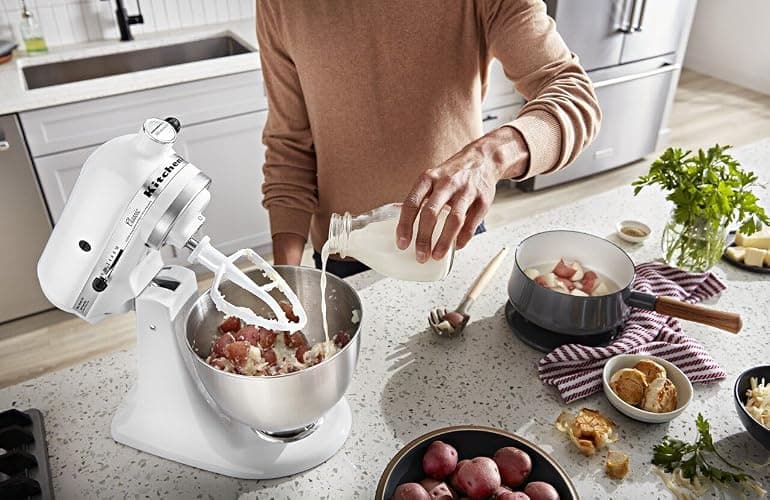 KitchenAid Classic Series 4.5-Quart Tilt-Head Stand Mixer, White, K45SSWH thumbnail 5