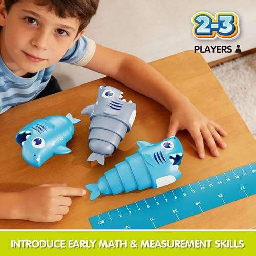 MINGKIDS Shark Fishing Game for Kids - Preschool Math Games for 3 Year Olds, Toddler Fine Motor Learning Toys, Fun Family Board Games for Boys and Girls Ages 3-5 thumbnail 9