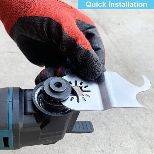 HEMUNC 3PCS Oscillating Multitool Saw Blades, Oscillating Multi Tool Hook Knife Blade for Cutting Roofing Shingles, PVC Carpet, and Cardboard, Fit Dewalt Milwukee Rockwell Bosch Dremel Ryobi Ridgid thumbnail 3
