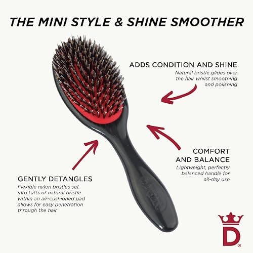 Denman Boar Bristle Hair Brush – Smoothing & Shine Enhancing for Slick Back Styles, Curl Defining & Detangling. Hairbrush with Natural Bristles for all Hair Types for Women & Men thumbnail 7