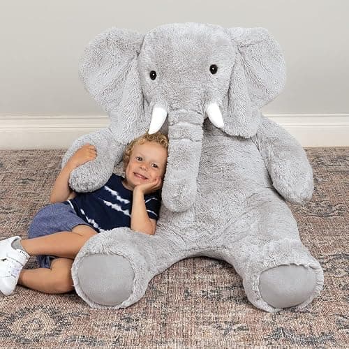 Vermont Teddy Bear Giant Elephant Stuffed Animal | Soft Emotional Support Elephant Plush, Crafted in USA | 4 Ft | Plush Toy for Kids & Adults | Giant Collection thumbnail 2