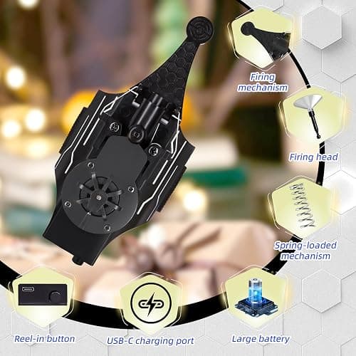 Preympia Spider Web Shooter with Gloves - 8FT Web Launcher for Kids, Spider Silk Slinger Wrist Toy for Superhero Funs (Black) thumbnail 3