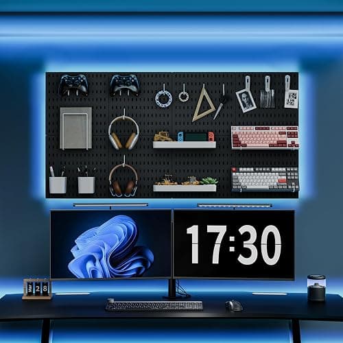 MULSAME Pegboard Combination Kit, 25.2" x 25.2" Wall Mounted Storage Set with 4 Pegboards & 20 Accessories Hanging, Peg Boards Organizer thumbnail 2
