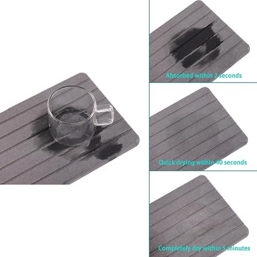 NiuYichee 2 PCS Water Absorbent Diatomite Coasters Rectangle, Grooved Design, Water Absorbing Stone Used for Hand Soaps & Plants & toiletries in The Modern Home thumbnail 6